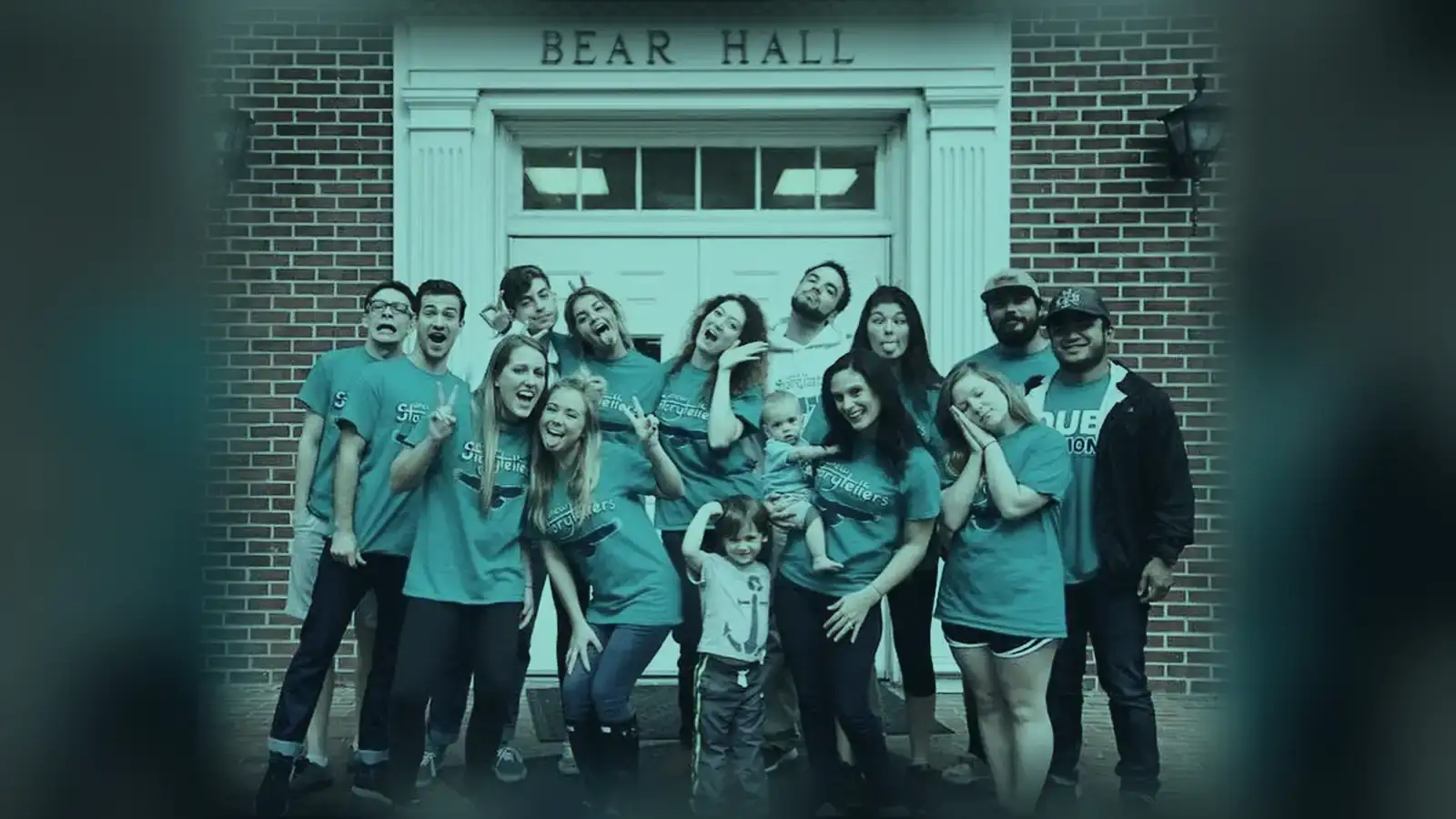Nathanael performing with the UNCW Storytellers in Bear Hall.